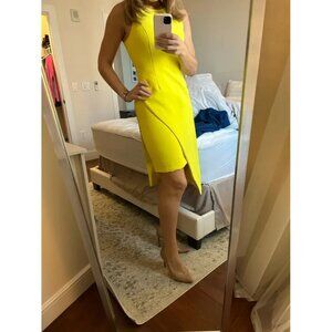 Toccin Yellow Asymmetric Sheath Skirt Dress Size 4